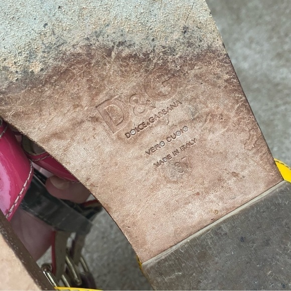 Dolce & Gabbana | Women's Multicolor Patent Leather Gladiator Flats Size 37 - Picture 11 of 11